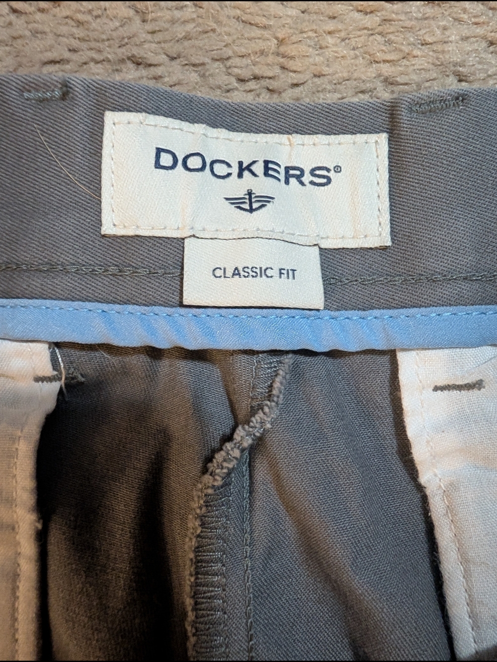 Dockers Classic Fit Mens Gray Chinos